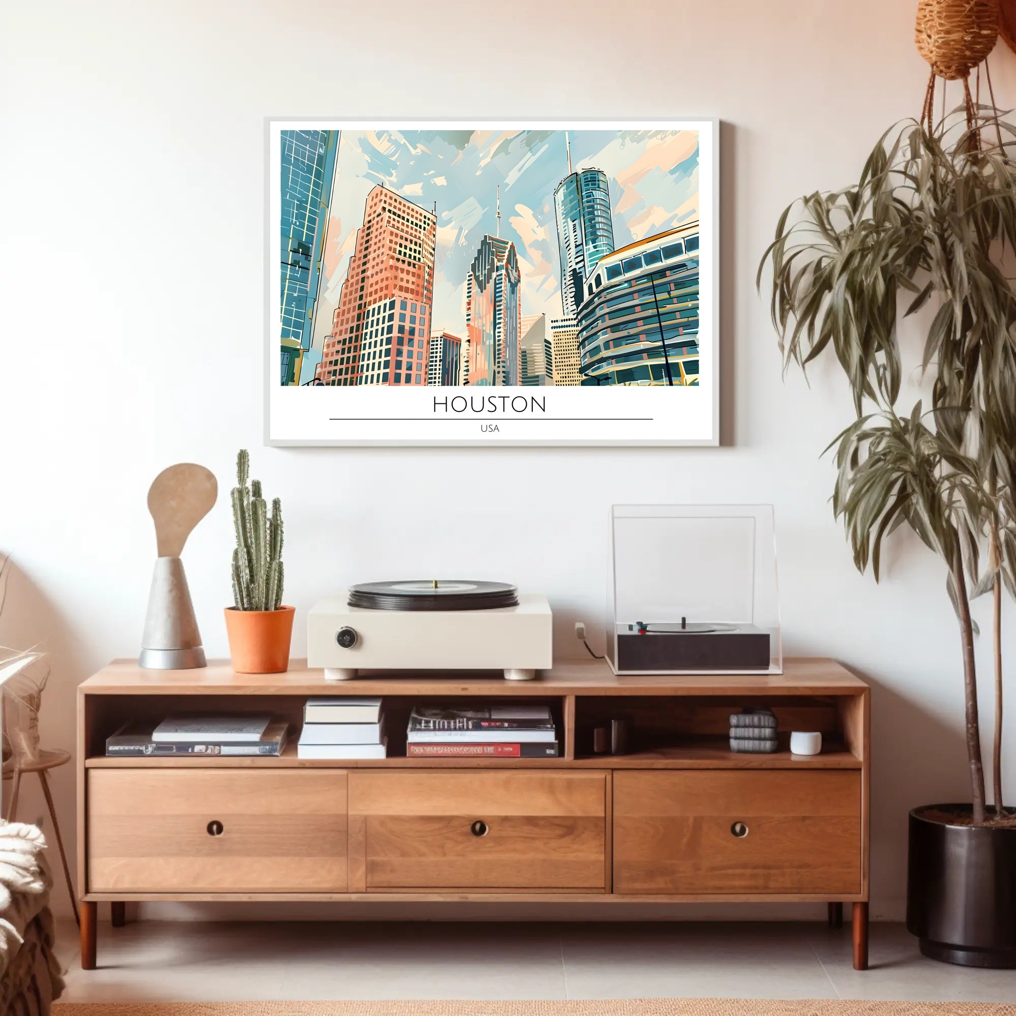 Houston Skyline Art Poster