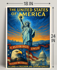 The United States of America Land of Freedom and Opportunity Poster PosterGoat