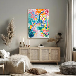 Vibrant Garden Scene Artistic Poster