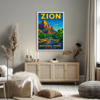 Zion National Park Utah Scenic Wanderlust Poster