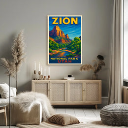 Zion National Park Utah Scenic Wanderlust Poster