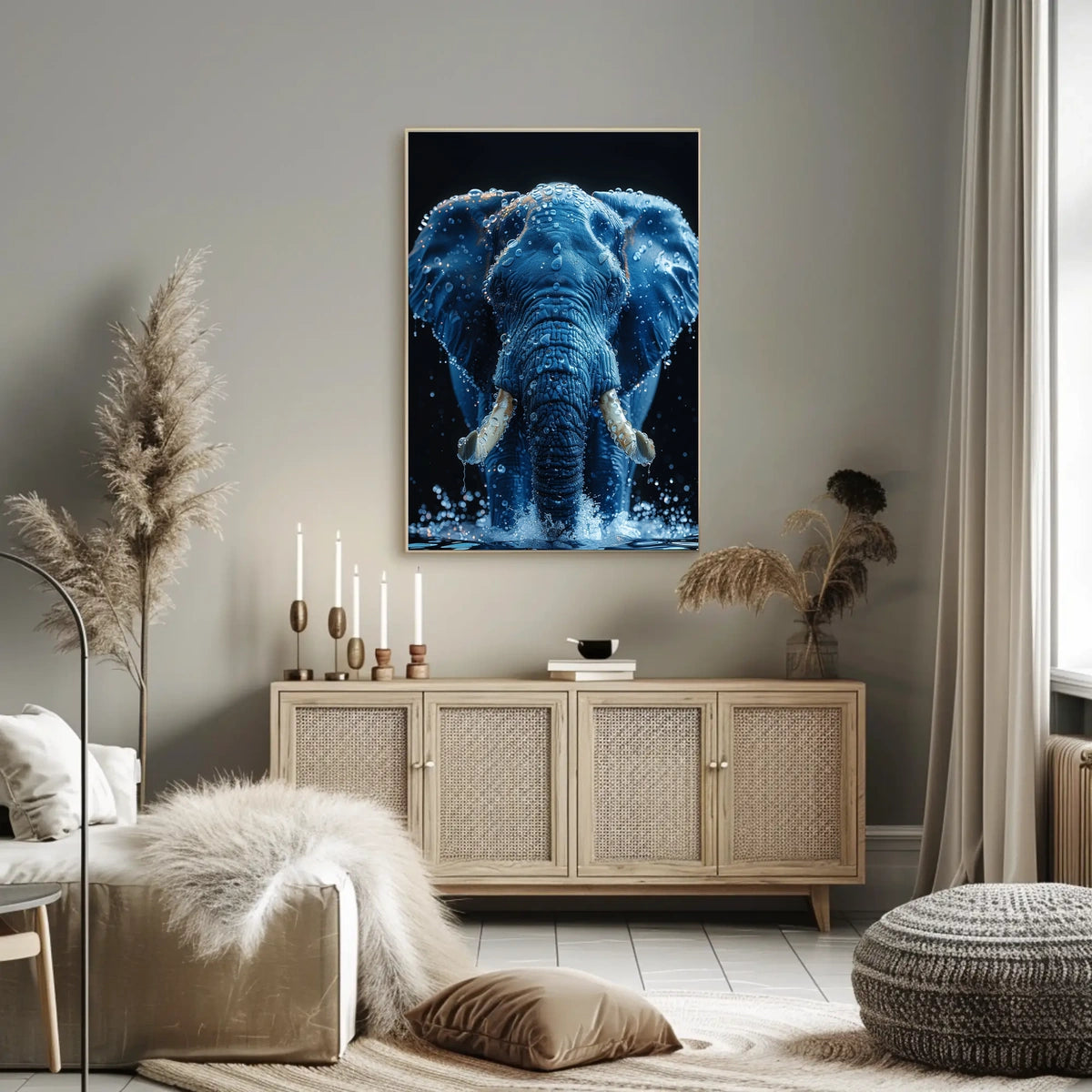 Majestic Elephant In Water Poster