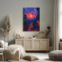 Enchanted Evening in the City Art Poster Print for Home Decor PosterGoat