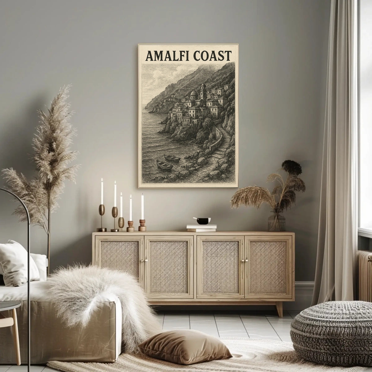 Amalfi Coast Poster Wall Art Travel Print 18x24 Seaside