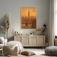 New York City Skyline At Sunset Poster