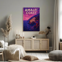 Amalfi Coast Poster for Coastal Home Decor Wall Art