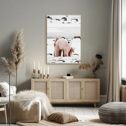 Polar Bear Family in the Arctic Poster