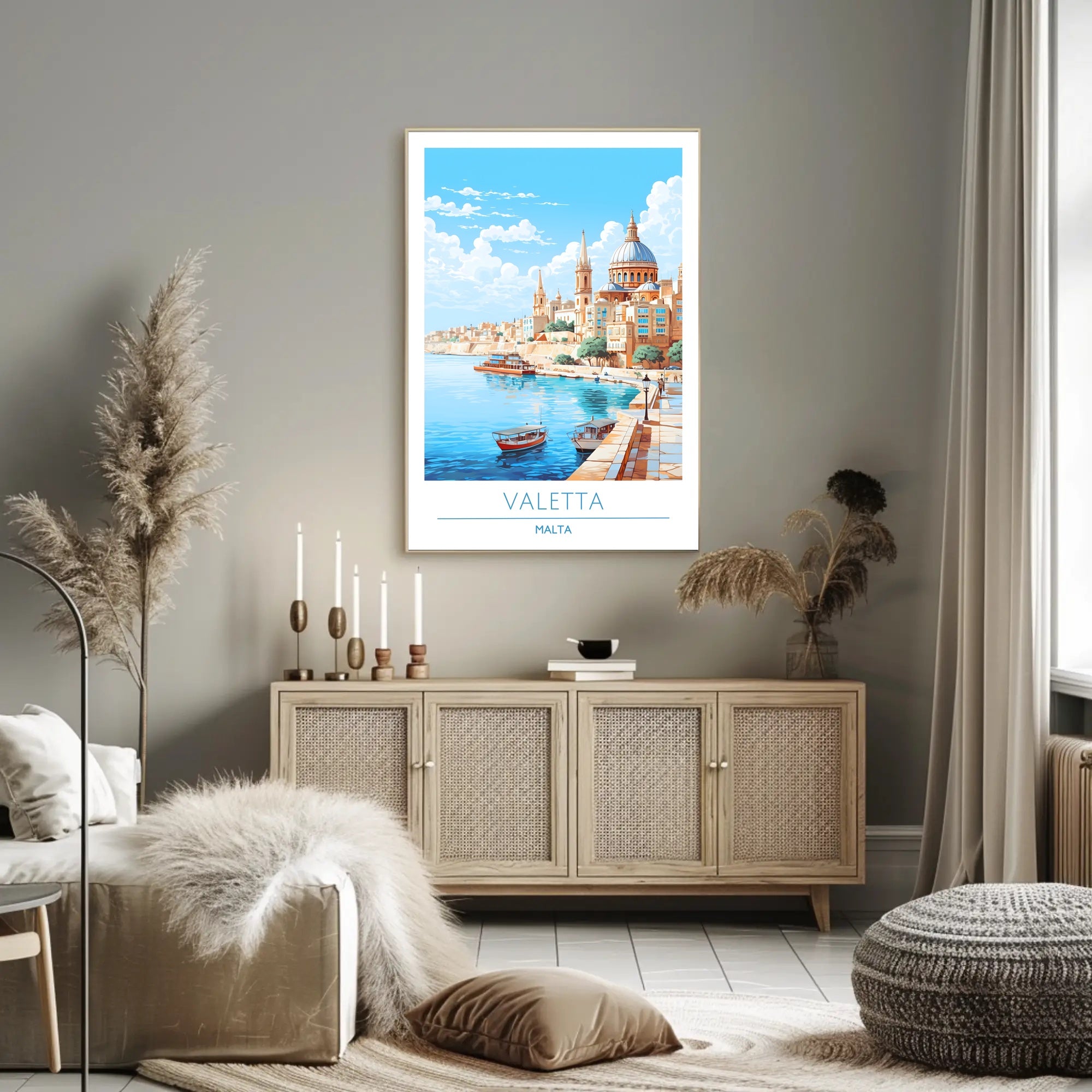 Valletta Malta Scenic Travel Poster