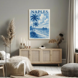 Naples Coastal Serenity Poster Wall Art 18x24 Inches