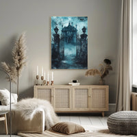 Haunting Gothic Mansion Artistry Poster - Cultural or Heritage Poster