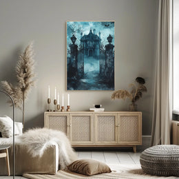 Haunting Gothic Mansion Artistry Poster - Cultural or Heritage Poster