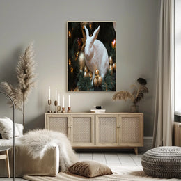 Festive Rabbit Sculpture Poster