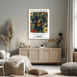 19th Century Dachshund and Floral Prints Cultural Poster