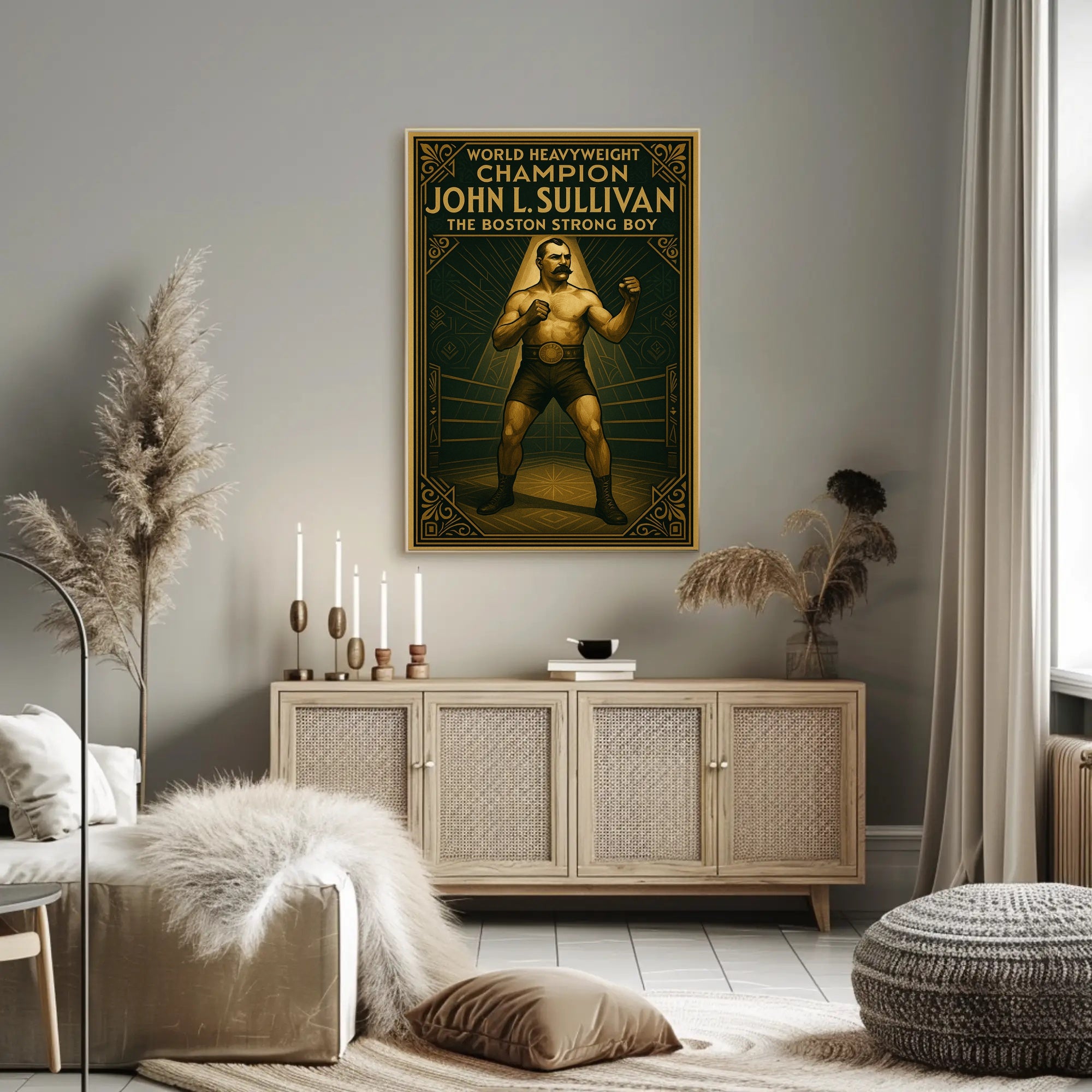 John L. Sullivan The Boston Strong Boy Poster PosterGoat