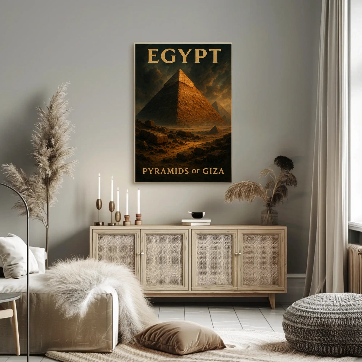 Giza Pyramids Vintage Travel Poster