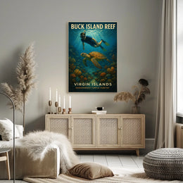 Buck Island Reef Endangered Turtle Habitat Scenic Poster