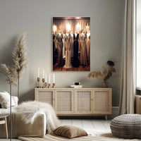 Elegant Evening Gowns Display Poster