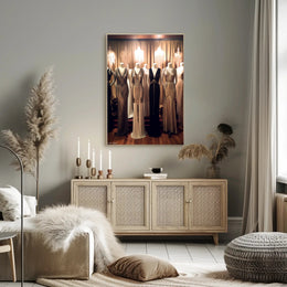 Elegant Evening Gowns Display Poster