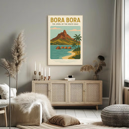 Bora Bora Serene Getaway Vintage Travel Poster PosterGoat