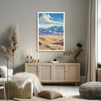 Great Sand Dunes Travel Poster Vintage Wall Art