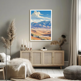 Great Sand Dunes Travel Poster Vintage Wall Art