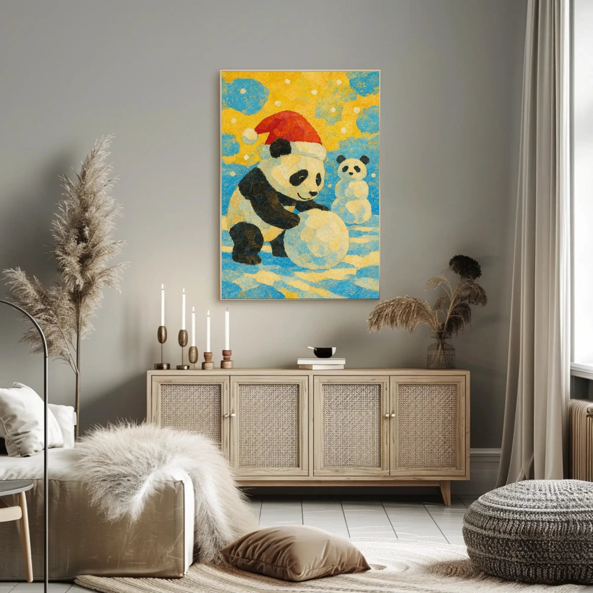 Festive Panda Winter Fun Poster