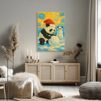 Festive Panda Winter Fun Poster