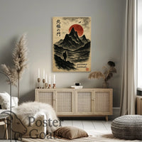 Untamed Solitude: Majestic Mountain Scene Cultural or Heritage Poster
