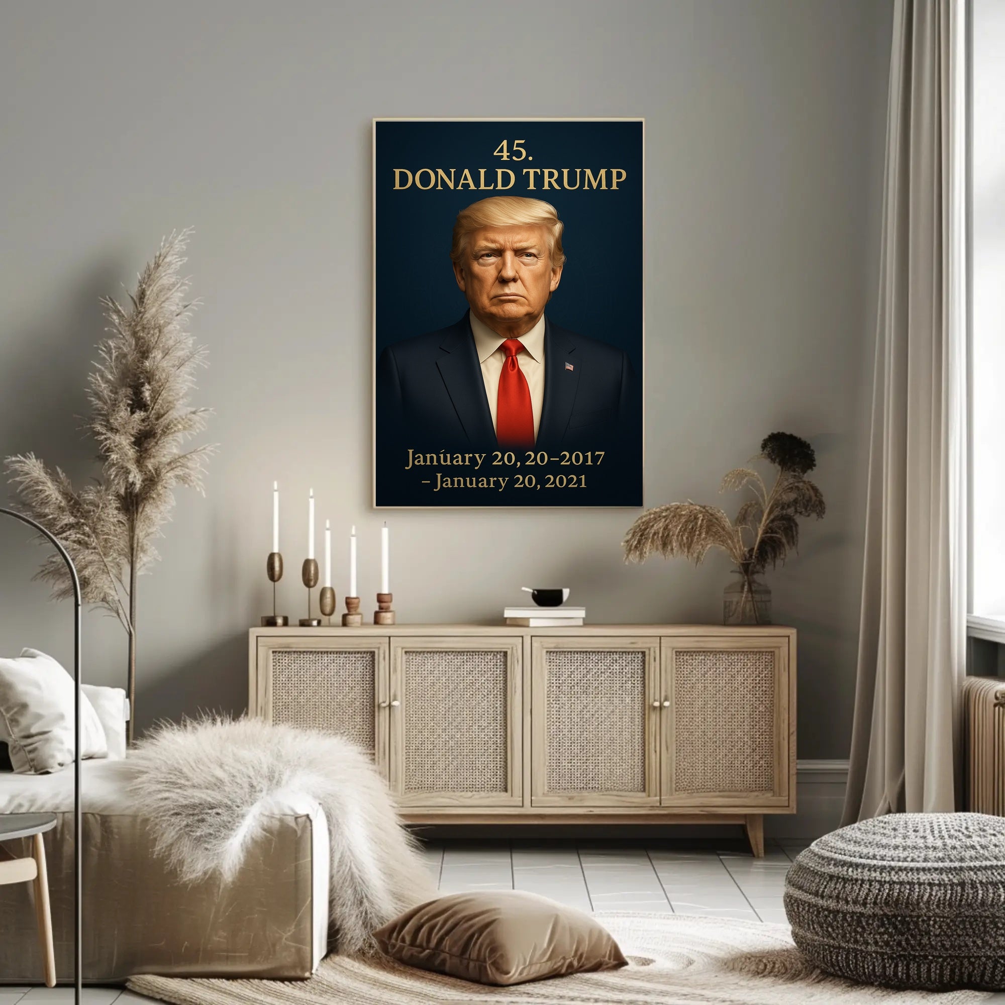 Donald Trump Presidential Era Photorealistic Political or Propaganda Poster PosterGoat