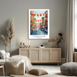 Chinatown San Francisco Watercolor Urban or Cityscape Poster PosterGoat