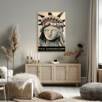 New York Adventure Pan American Poster Vintage Wall Art