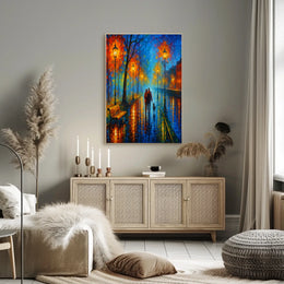 Evening Stroll in a Vibrant Cityscape Poster