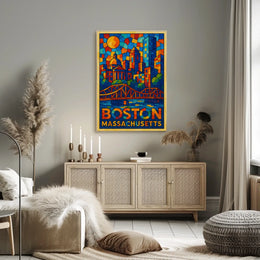 Boston in Vibrant Colors Poster