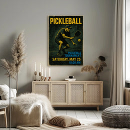 Pickleball Tournament Energy Sports Poster PosterGoat