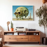 Surreal Desert Skullscape Art: Abstract or Artistic Poster