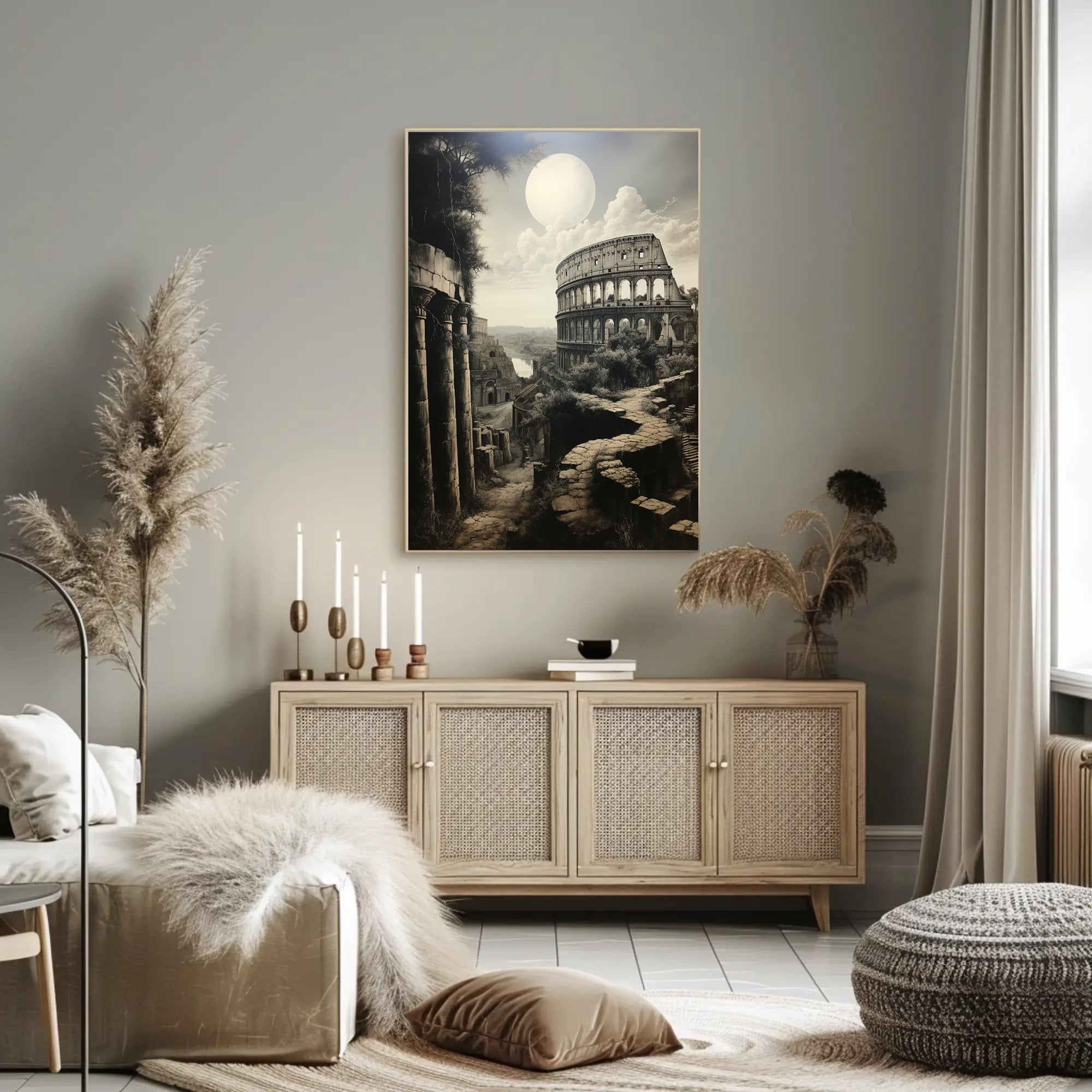 Moonlit Ruins Of Rome Poster