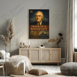 Franklin D. Roosevelt Vintage Historical Presidential Poster