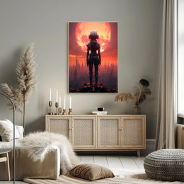 Futuristic Explorer At Sunset Poster PosterGoat