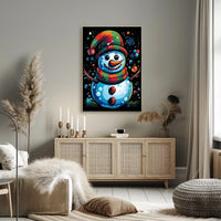 Whimsical Snowman Christmas Wonderland Artistic Poster