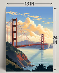 Golden Gate Bridge At Sunset Poster