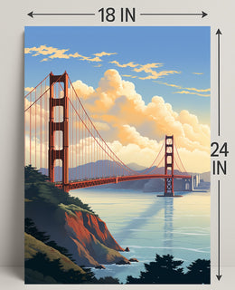 Golden Gate Bridge At Sunset Poster
