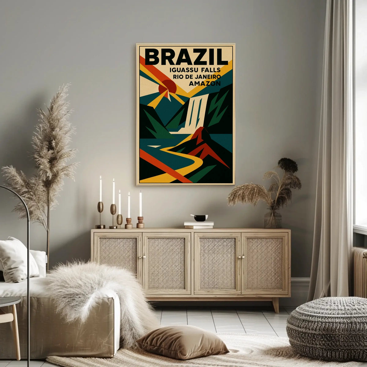 Vintage Brazil Travel Poster: Iguassu & Rio Adventure