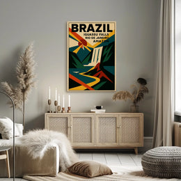 Vintage Brazil Travel Poster: Iguassu & Rio Adventure