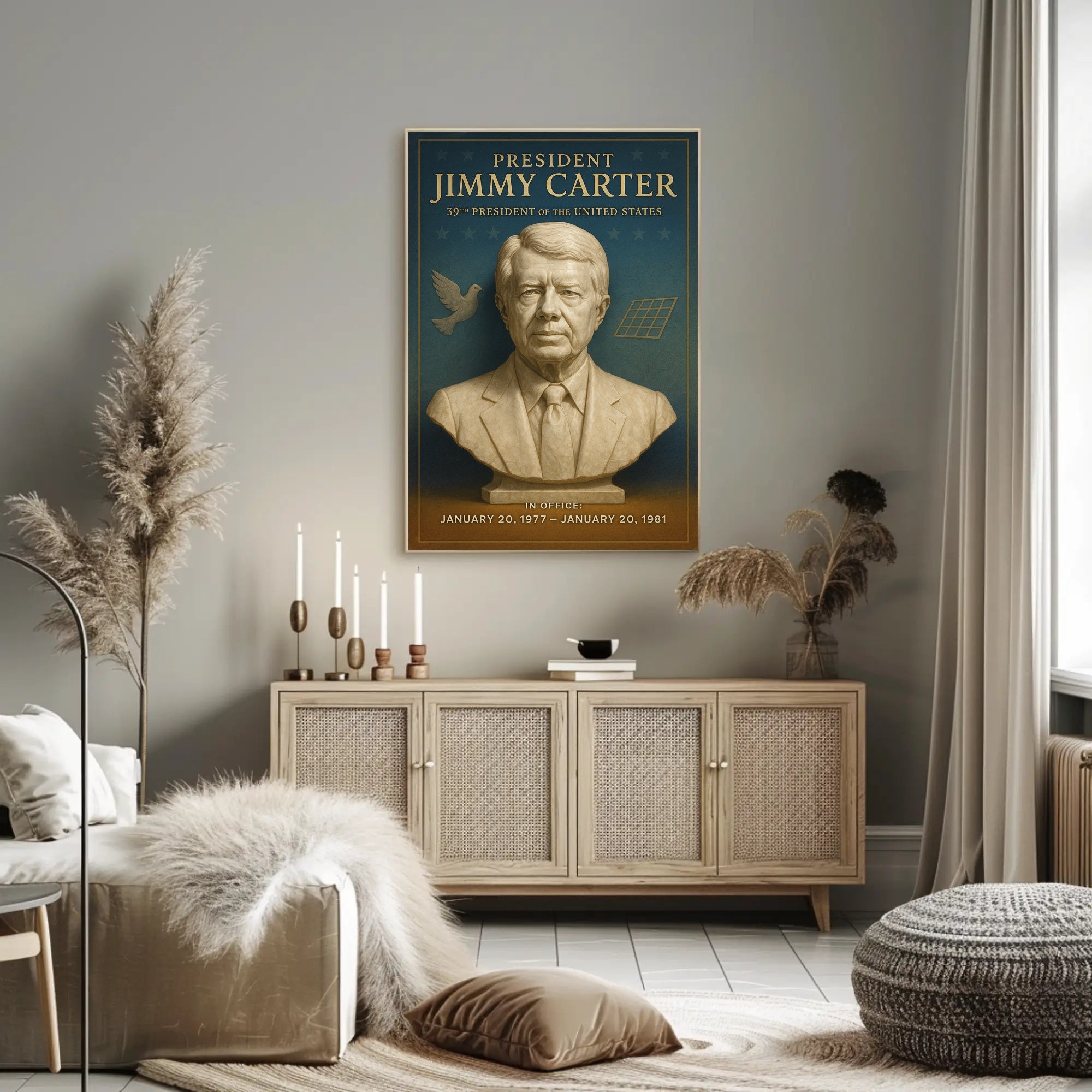 Jimmy Carter 39th President Wall Art Print PosterGoat