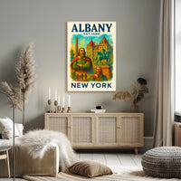 Albany History And Architecture Poster Vintage Wall Art