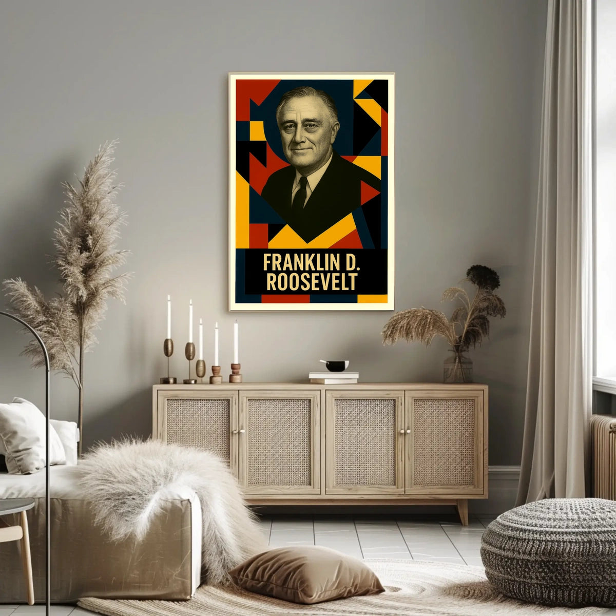 Franklin D. Roosevelt 32nd President of the United States Abstract Pop Poster