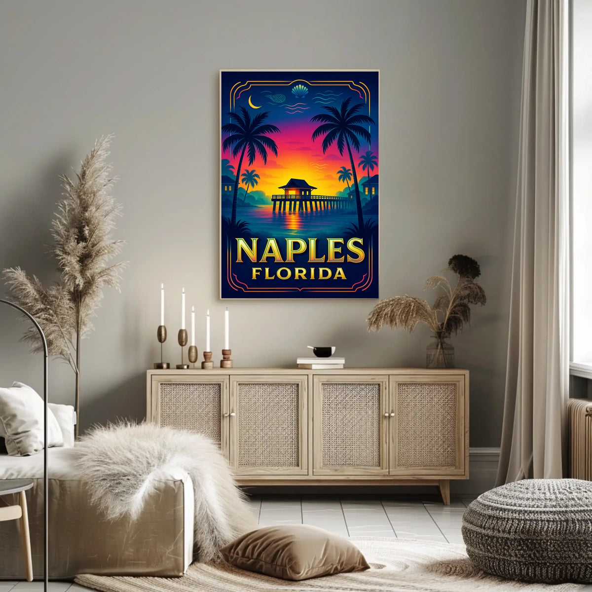 Naples, Florida Tropical Sunset Poster