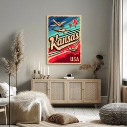 Vintage Kansas Aviation Poster