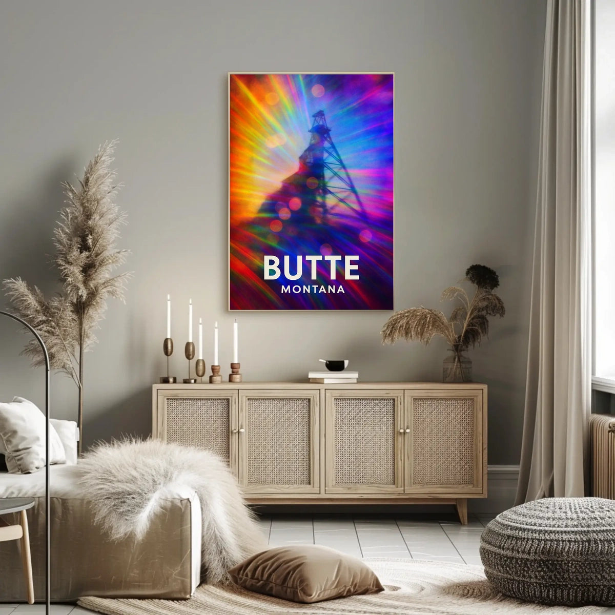 Butte Montana Travel Minimalist Poster