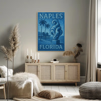 Naples Florida Poster Wall Art Coastal Beach Scene